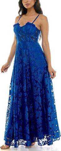 Women's Sleeveless Sweetheart Neck Corset Waist Embroidered Mesh A-line Gown in Saudi Arabia