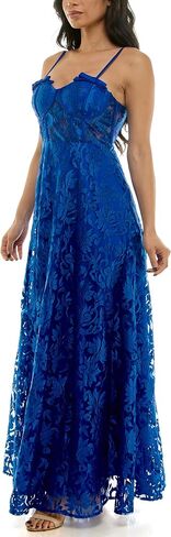 Women's Sleeveless Sweetheart Neck Corset Waist Embroidered Mesh A-line Gown in Saudi Arabia