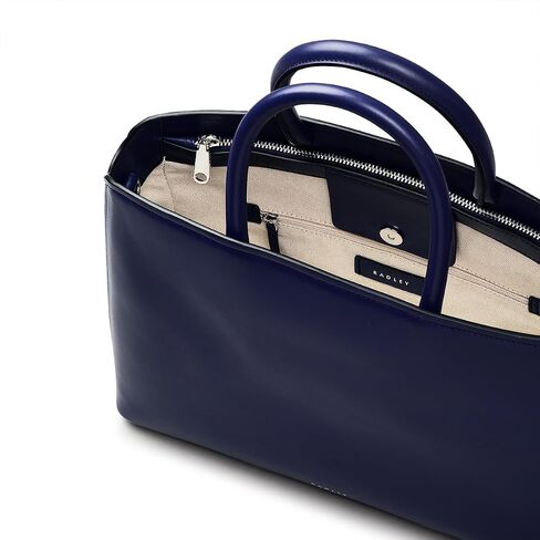 RADLEY London Bow Street Women's Medium Leather Ziptop Satchel Bag, Evenfall in Saudi Arabia