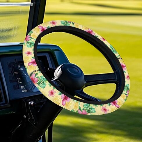 Black USA Flag Steering Wheel Cover Golf Cart Golf Golf Cart Steering Wheel Cart Accessories Club Car Anti-Slip Absorbing Sweat Car Decoration Warm in Winter Cool in Summer in Saudi Arabia