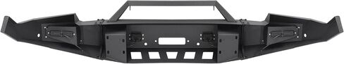 KUAFU Front Bumper Assembly Compatible with 2009-2012 Dodge Ram 1500 Pickup W/Winch Plate and Led Lights Front Steel Bumper Replacement Black (2 Packages) in Saudi Arabia