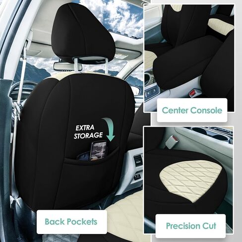 FH Group Custom Fit Car Seat Covers Specifically Made for 2019-2025 Nissan Altima, Rear Set Black Ultraflex Neoprene, 5 Seater Sedan Seat Covers, Nissan Accessories in Saudi Arabia