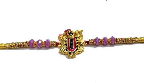 UtsaWe Rakhi Gift Box | Rakhi Gift Hamper made with a Divine Laxmiji Rakhi, Roli, Chaval, Mini Thali Set, Greeting Card, and Chocolates | Rakhi Gift Set | Brother Rakhi | Rakhi Bracelet Hamper (Laxmiji Rakhi) in Kuwait