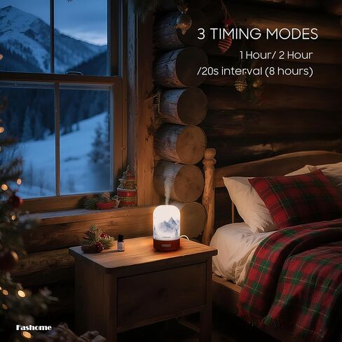 Essential Oil Diffuser Handmade Glass, Quiet 6-in-1 High-End Humidifier, Home Aromatherapy Fragrant Aroma Diffuser with Multiple LED Light Modes Timer and Auto-Off Safety Switch, Gift Choice in Kuwait