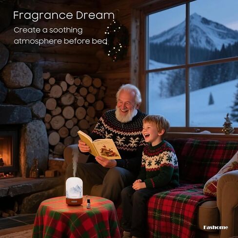 Essential Oil Diffuser Handmade Glass, Quiet 6-in-1 High-End Humidifier, Home Aromatherapy Fragrant Aroma Diffuser with Multiple LED Light Modes Timer and Auto-Off Safety Switch, Gift Choice in Kuwait