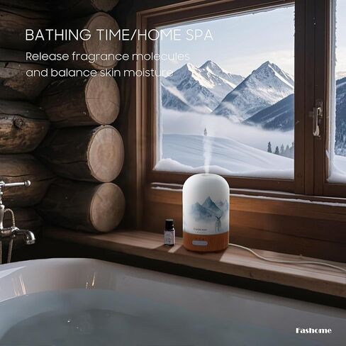 Essential Oil Diffuser Handmade Glass, Quiet 6-in-1 High-End Humidifier, Home Aromatherapy Fragrant Aroma Diffuser with Multiple LED Light Modes Timer and Auto-Off Safety Switch, Gift Choice in Kuwait