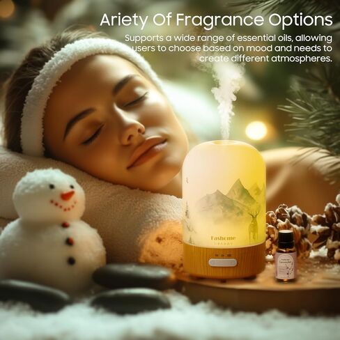 Essential Oil Diffuser Handmade Glass, Quiet 6-in-1 High-End Humidifier, Home Aromatherapy Fragrant Aroma Diffuser with Multiple LED Light Modes Timer and Auto-Off Safety Switch, Gift Choice in Kuwait