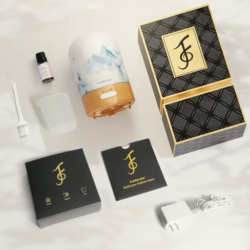 Essential Oil Diffuser Handmade Glass, Quiet 6-in-1 High-End Humidifier, Home Aromatherapy Fragrant Aroma Diffuser with Multiple LED Light Modes Timer and Auto-Off Safety Switch, Gift Choice in Kuwait