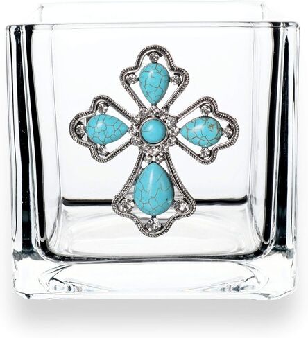 The Cearens 'Jewels Multi Stone Heart Jewled 4x4 Vase - هدية فريدة من نوعها للنساء ، عيد ميلاد ، لطيف ، ممتع ، غير مطلي ، مزخرف ، بلينغ ، مبهر ، رينستون in Kuwait