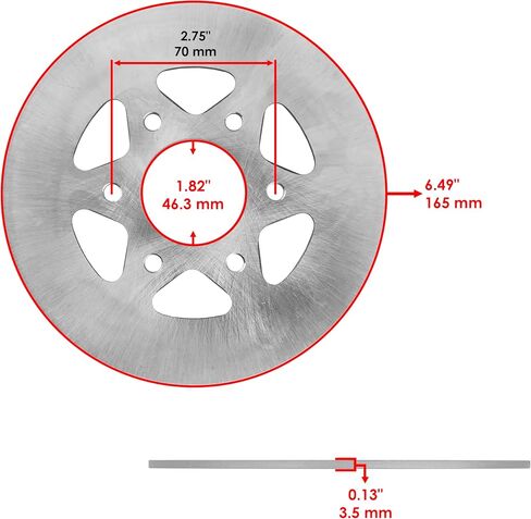 Caltric Rear Parking Brake Disc Rotor with Pads Compatible with Yamaha Rhino 700 Yxr700 4X4 2008-2013 in Saudi Arabia