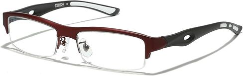 NoBlu Vision Sports Reading Glasses for Men,Half Glasses Frame Lightweight Al-Mg Metal Blue Light Computer Readers in Kuwait