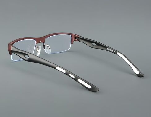 NoBlu Vision Sports Reading Glasses for Men,Half Glasses Frame Lightweight Al-Mg Metal Blue Light Computer Readers in Kuwait