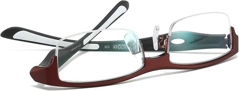 NoBlu Vision Sports Reading Glasses for Men,Half Glasses Frame Lightweight Al-Mg Metal Blue Light Computer Readers in Kuwait
