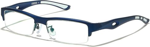 NoBlu Vision Sports Reading Glasses for Men,Half Glasses Frame Lightweight Al-Mg Metal Blue Light Computer Readers in Kuwait