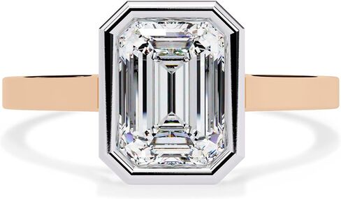 خاتم الخطوبة Solitaire للنساء | مركز 7x5mm emerald Cut Lab الذي تم إنشاؤه ممسانيت مدي مجموعة حلقات وعد الزفاف في 10K / 14K الذهب الصلب أو 925 هدية المجوهرات الفضية الاسترليني لها in Saudi Arabia