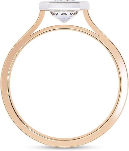 خاتم الخطوبة Solitaire للنساء | مركز 7x5mm emerald Cut Lab الذي تم إنشاؤه ممسانيت مدي مجموعة حلقات وعد الزفاف في 10K / 14K الذهب الصلب أو 925 هدية المجوهرات الفضية الاسترليني لها in Saudi Arabia