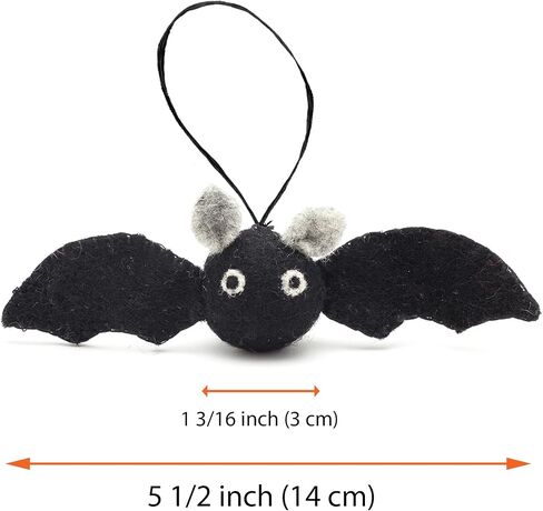 Glaciart One Wool شعر هالوين معلقة زخرفة الخفافيش- 5 حزمة | Happy Happyeen Mini Tree الحلي للحفلة | شعرت بالزخارف الداخلية أو الخارجية | الناشر العطري السلبي in Kuwait
