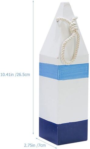 DECHOUS 2Pcs Nautical Wood Buoy: Red and Blue Wooden Buoys with Rope for Decoration - Nautical Wall Hanging Decor Ornament for Home Living Room Bathroom Wall Art - 10.4 Inch in Kuwait