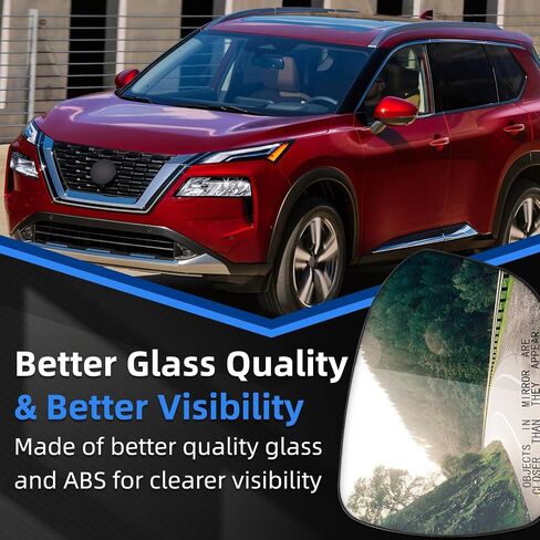 Passenger Side Mirror Replacement for Nissan Rogue 2021 2022 2023 2024 - Right Side Mirror Glass, Rear View Mirrors Glass with Power Heated & Blind Spot in Saudi Arabia