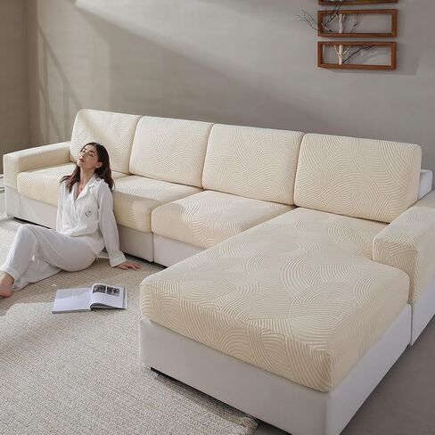 Couch Covers Washable Waterproof Stretch Sectional Sofa Covers for Pets Dog Sofa Slipcovers Protector Furniture Chair（L+Light Gray） in Saudi Arabia