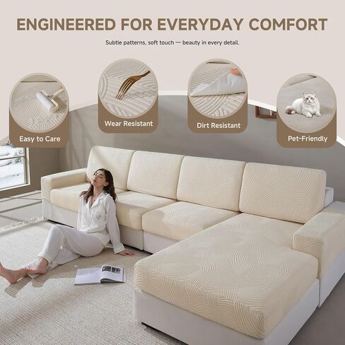 Couch Covers Washable Waterproof Stretch Sectional Sofa Covers for Pets Dog Sofa Slipcovers Protector Furniture Chair（L+Light Gray） in Saudi Arabia