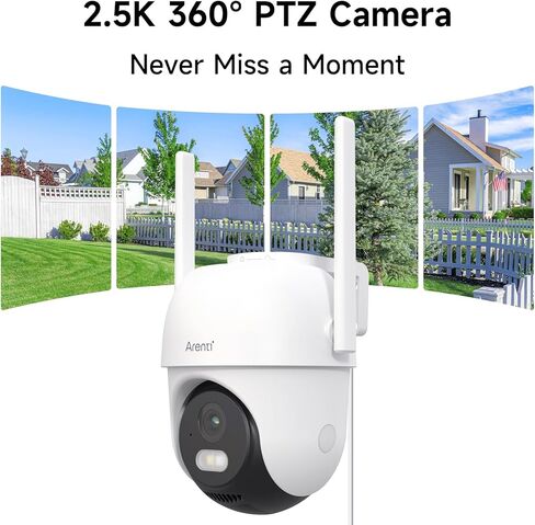 كاميرا Arenti Security Camera في الهواء الطلق ، 24/7 كاميرا مراقبة تسجيل للأمن المنزلي ، واي فاي 5 جيجا هرتز/2.4 جيجا هرتز ، دورية منتظمة ، دقة 2K 4MP ، 360 درجة PTZ تتبع الحركة (OP1) in Saudi Arabia
