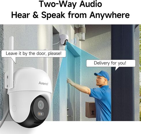 كاميرا Arenti Security Camera في الهواء الطلق ، 24/7 كاميرا مراقبة تسجيل للأمن المنزلي ، واي فاي 5 جيجا هرتز/2.4 جيجا هرتز ، دورية منتظمة ، دقة 2K 4MP ، 360 درجة PTZ تتبع الحركة (OP1) in Saudi Arabia