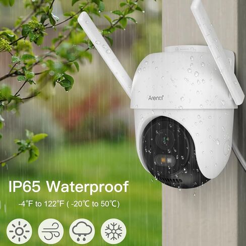 كاميرا Arenti Security Camera في الهواء الطلق ، 24/7 كاميرا مراقبة تسجيل للأمن المنزلي ، واي فاي 5 جيجا هرتز/2.4 جيجا هرتز ، دورية منتظمة ، دقة 2K 4MP ، 360 درجة PTZ تتبع الحركة (OP1) in Saudi Arabia