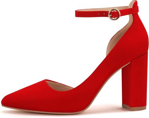 PARTY Women's Closed Toe Pumps 3-Inch Chunky Heels Ankle Strap | Wedding Party Prom Dress Shoes in Saudi Arabia