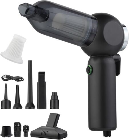Handheld Car Vacuum Cleaner, 6 in 1 Multi-Function Cordless Small Vacuum, 17000PA Adjustable Portable with Brushless Motor for Inflation, Dust Blowing, Suction for Car, Home, Office– All in One in Saudi Arabia