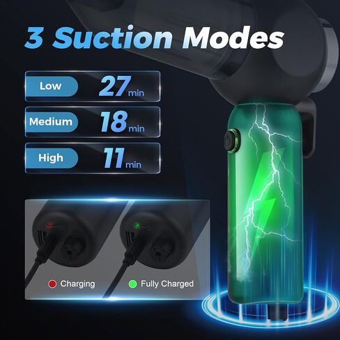 Handheld Car Vacuum Cleaner, 6 in 1 Multi-Function Cordless Small Vacuum, 17000PA Adjustable Portable with Brushless Motor for Inflation, Dust Blowing, Suction for Car, Home, Office– All in One in Saudi Arabia