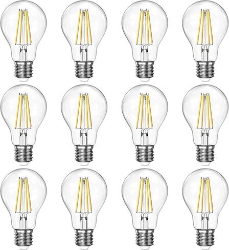 Dimmable A19 Clear LED Light Bulbs 60W Equivalent, 2700K Soft Warm White Light Bulbs 6W E26 Base, Antique Clear Glass Bulb for Living Room Bedroom Outdoor, 6Packs in Saudi Arabia