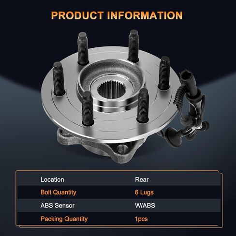 541001 Rear Wheel Hub and Bearing Assembly Compatible with 2003 2004 2005 2006 for Ford Expedition 2003-2006 for Lincoln Navigator 6 Lugs W/ABS 1pcs in Saudi Arabia