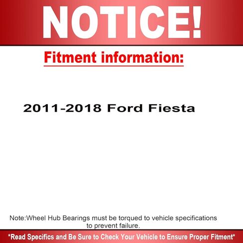512490 Rear Wheel Bearing and Hub Assembly with 4 Lugs Fits for 2011-2018 Ford Fiesta Low-Runout OE Directly Replacement Wheel Hub Bearing Assembly-2PK in Saudi Arabia