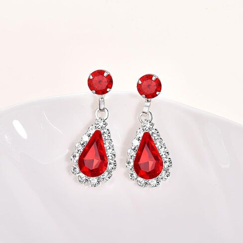 Luxury Jewelry Set Matching V-Necklace & Drop Earrings Jewelry Set, Sparkling Pear-Cut Stone & White Zirconia, Jewelry Gift Set for Women in Saudi Arabia
