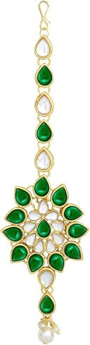 Aheli Gold Plated Traditional Kundan Studded Choker Necklace Earring & Maangtikka Jewelry Set Gift for Women in Saudi Arabia