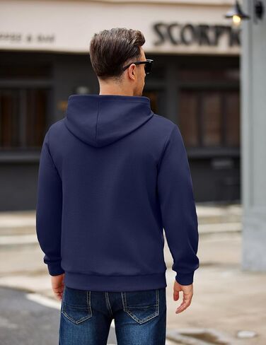 COOFANDY Men's Long Sleeve Textured Hooded Sweatshirt Casual Lightweight Hoodies Pullover Drawstring Hoodie with Kanga Pocket in Saudi Arabia