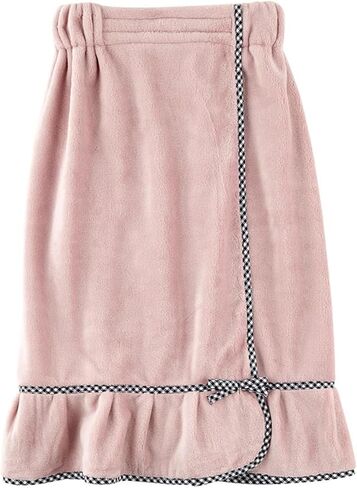 Bella Blissfully Cozy Ultra-Soft Plush Polyester One Size Fits Most Women's Spa Shower Wrap Bath Robe Towel with Ruffle, Lilac Ash in Saudi Arabia