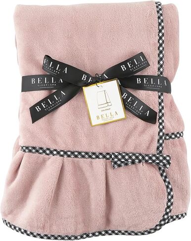 Bella Blissfully Cozy Ultra-Soft Plush Polyester One Size Fits Most Women's Spa Shower Wrap Bath Robe Towel with Ruffle, Lilac Ash in Saudi Arabia