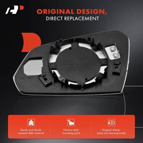 A-Premium Right Passenger Side Heated Mirror Glass with Backing Plate Compatible with Hyundai Sonata 2015 2016 2017 2018 2019 - Exterior Side View Convex Mirror in Saudi Arabia