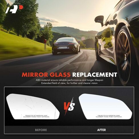 A-Premium Right Passenger Side Heated Mirror Glass with Backing Plate Compatible with Hyundai Sonata 2015 2016 2017 2018 2019 - Exterior Side View Convex Mirror in Saudi Arabia