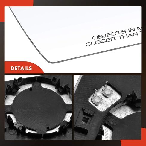 A-Premium Right Passenger Side Heated Mirror Glass with Backing Plate Compatible with Hyundai Sonata 2015 2016 2017 2018 2019 - Exterior Side View Convex Mirror in Saudi Arabia