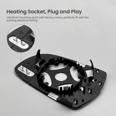 استبدال المرآة الجانبية للركاب لـ Audi A3 S3 A4 S4 A5 S5 A6 S6 A8 S8 -mirror Glass Dished - مرايا لـ Audi w/Packing Plate in Kuwait