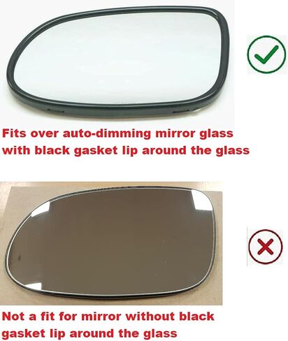 Fit Over Auto-Dimming Mirror Glass with Full Size Adhesive for Mercedes-Benz SL SLK CLK AMG Driver Side View Left LH - Check size in description in Saudi Arabia