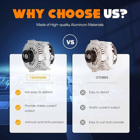 New Alternator AFD0052 Compatible with 2001 2002 Ford Crown Victoria, for 2002-2004 Explorer Mercury Mountaineer, for 2003 2004 Lincoln Aviator, 130Amp V8 4.6L, 400-14047 F6OU-10300-AA F5OU-10300-FC in Saudi Arabia