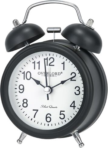 suigetsu Big Ben Twin Bell Alarm Clock for Heavy Sleepers - Loud Dual Bell Metal Alarm Clock with Backlight - Battery Operated for Bedroom, Bedside Table, Kids Room & Desk in Kuwait