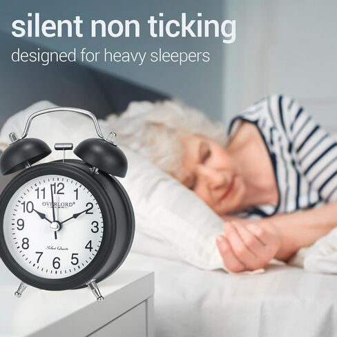 suigetsu Big Ben Twin Bell Alarm Clock for Heavy Sleepers - Loud Dual Bell Metal Alarm Clock with Backlight - Battery Operated for Bedroom, Bedside Table, Kids Room & Desk in Kuwait