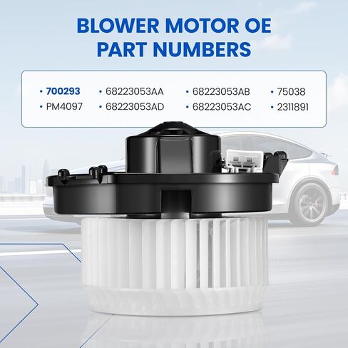HVAC Blower Motor 700293 متوافق مع Chrysler 200 2015-2017 ، متوافق مع Jeep Cherokee 2014-2023 ، 68223053AC ، 68223053AA ، 68223053AB ، 68223053AD ، PM4097 ، A/C BLOWER ASSOMBLY in Kuwait