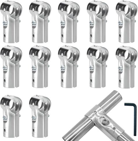 12 PCS 1 Inch T Pipe Clamps, Heavy-Duty Galvanized Steel Connectors with Bolts and Nuts, Chain Link Fence Corner Fitting End Rail T Clamp Fit for Metal Pipe OD 1 Inch (25mm) in Saudi Arabia