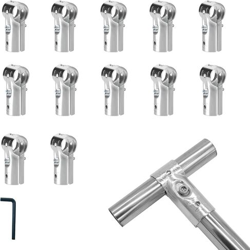 12 PCS 1 Inch T Pipe Clamps, Heavy-Duty Galvanized Steel Connectors with Bolts and Nuts, Chain Link Fence Corner Fitting End Rail T Clamp Fit for Metal Pipe OD 1 Inch (25mm) in Saudi Arabia